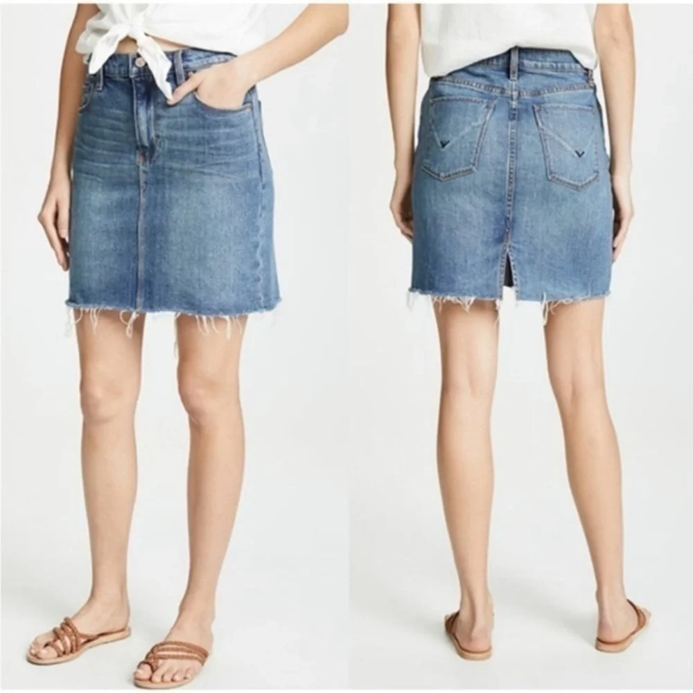 HUDSON Lulu Blue Denim Zip Fly 5 Pocket Jean Skirt size 32